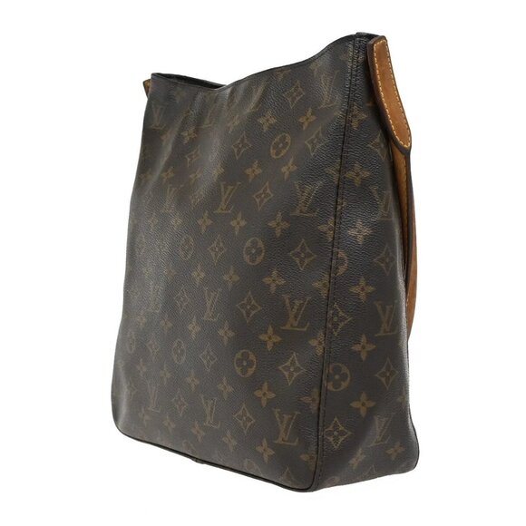LOUIS VUITTON Logo Looping GM Shoulder Bag Monogram Leather Brown - Picture 8 of 16